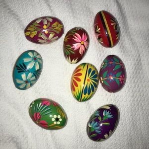 Hand painted wooden eggs from Poland